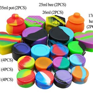 Silicone Wax Concentrate Multi Compartment Containers Large Non-stick Jars (20)