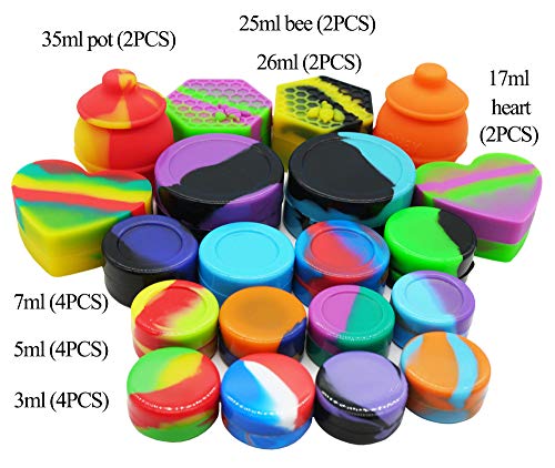 Silicone Wax Concentrate Multi Compartment Containers Large Non-stick Jars (20)