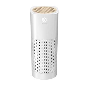 imunsen m-003r portable air purifier with cypress wood filter, 4-stage filtration, h13 true hepa filter, captures smoke, odors, allergens, usb port 5v for car, desk and office, made in korea