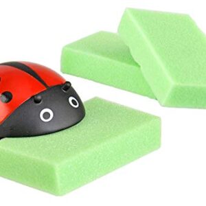 HOME-X Ladybug Sponge Holder with 3 Sponges, Kitchen Sink Accessories 4" L x 3" W x 2" H