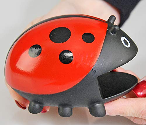 HOME-X Ladybug Sponge Holder with 3 Sponges, Kitchen Sink Accessories 4" L x 3" W x 2" H