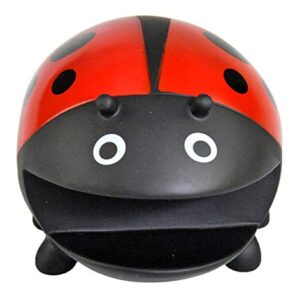 HOME-X Ladybug Sponge Holder with 3 Sponges, Kitchen Sink Accessories 4" L x 3" W x 2" H