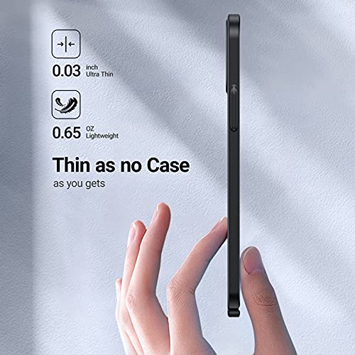 TORRAS Slim Fit for iPhone 12 Pro Max Phone Case Ultra-Thin Sturdy Protective Cover with Non-Slip Grip & No Fingerprint Hard Plastic Super Slim Phone Case for iPhone 12 Pro Max Case 6.7", Space Black