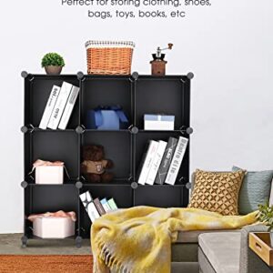 Puroma Closet Organizer 9 Cube Storage Organizer, Clothes Organizer with Mallet DIY Closet Organizers and Storage, Portable Closet Storage Shelves Cabinet for Home, Office, and Bedroom