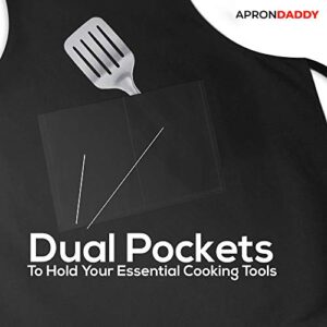 APRON DADDY Funny Apron, May The Forks Be With You - Novelty Funny Cooking Apron for Movie Fans - Extra Large 1 Size Fits All - Poly/Cotton Apron with 2 Pockets - Star Gift for Cook, Husband,