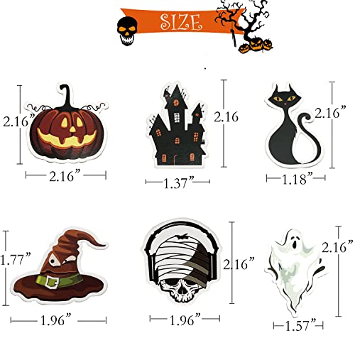 Halloween Party Supplies Cake Toppers, 25PCS Halloween Cupcake Picks Set, Haunted House Cake Decor with Pumpkin Ghost and Skull, Bake Dessert Favors for Halloween Kids Decorations Gift