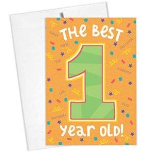 Tiny Expressions Happy Birthday Card for 1st, 2nd, 3rd, 4th, 5th Birthdays (1st Birthday Card)