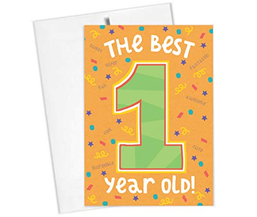 Tiny Expressions Happy Birthday Card for 1st, 2nd, 3rd, 4th, 5th Birthdays (1st Birthday Card)