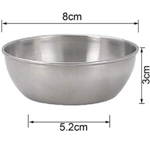 Lomodo 12 Pack Stainless Steel Sauce Bowls Round Seasoning Dishes Mini Saucers Dishes Sushi Dipping Bowel Appetizer Plate (3.23 inch x 1.18 inch x 2.05 inch)