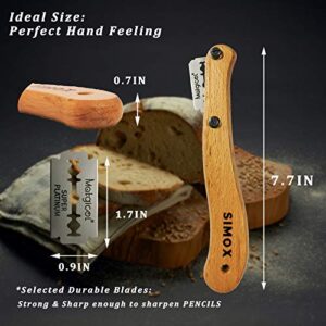 SIMOX Premium Bread Lame, Bread Scorer Blade with Crafted Wooden Handle & 5 Blades, Bread Scoring Tool/Bread Lame with Protective Cover