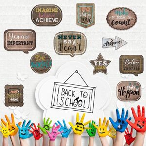 30pcs home sweet farmhouse classroom decoration positive sayings accents motivational inspirational signs cutouts with glue point dots for bulletin board class office nursery home decor