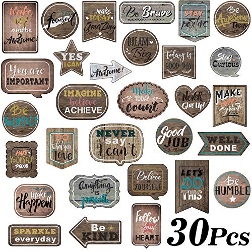 30Pcs Home Sweet Farmhouse Classroom Decoration Positive Sayings Accents Motivational Inspirational Signs Cutouts with Glue Point Dots for Bulletin Board Class Office Nursery Home Decor