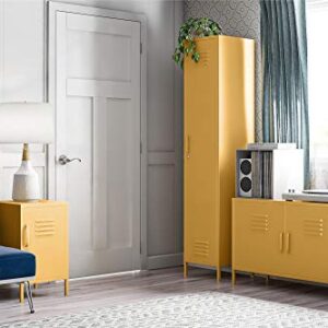 Novogratz Cache 2 Door Metal Locker Storage, Yellow Cabinet