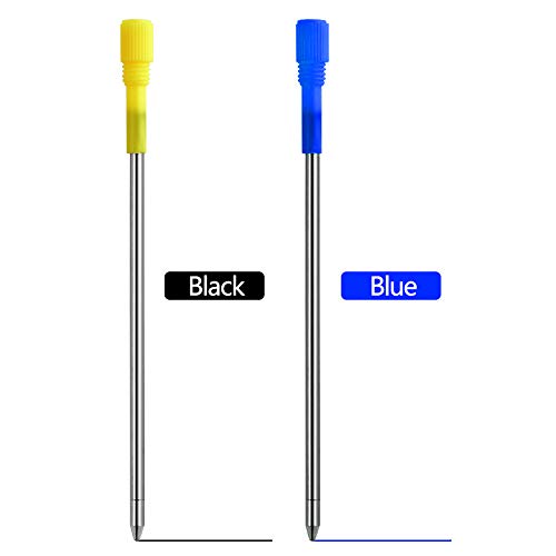 DunBong Black and Blue Ink Pen Refills Replacement Metal Ballpoint Refill 3.2 in for Big Diamond or Crystal Pen and Stylus Pens Pack of 5 (Blue)