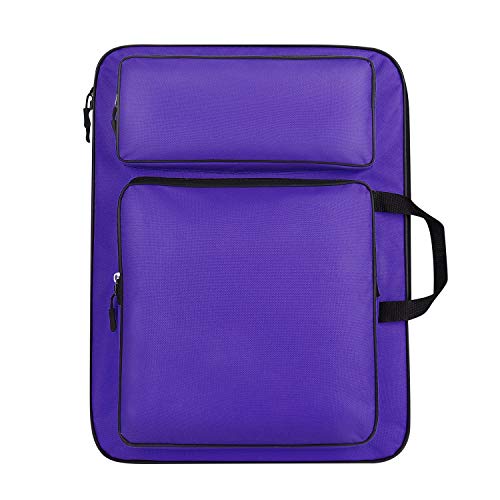 ITODA A3 Art Portfolio Carry Case Bag Drawboard Tote Handheld Storage Portable Shoulder Lightweight Box for 8k Sketch Pad Artist Drawing Painting Supplies