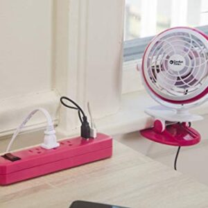 Comfort Zone CZBT4BL 4” USB or Battery Powered Dual Base Combo Clip-on or Desk Fan, Single Speed Setting, Adjustable Tilt, Lightweight, Blue