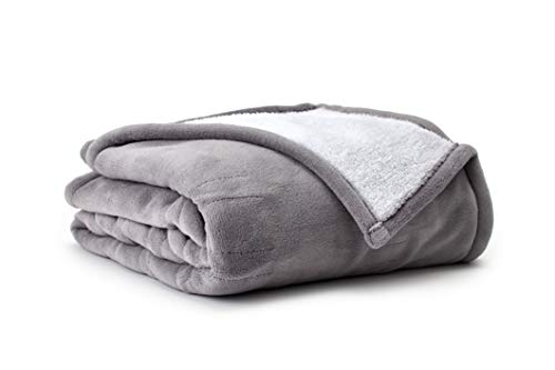 Eddie Bauer | Smart Heated Electric Throw Blanket - Reversible Sherpa - Hands Free Control - Wi-Fi Only (2.4GHz) - Compatible with Alexa, Google, iOS, Android - Gray