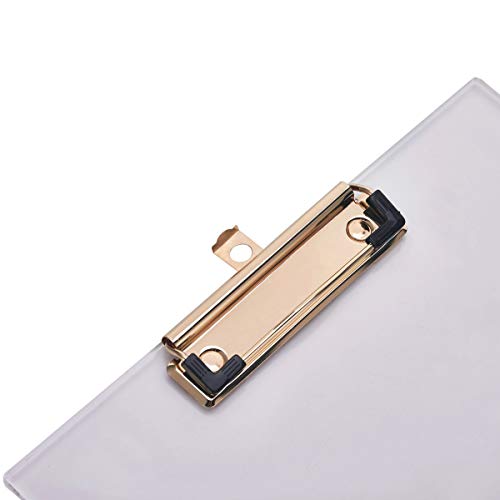 Clear Acrylic Clipboard with Gold Clip, Set 2-Pieces, Fits 9x12 inch - Letter Size Standard, Modern Design Desktop Stationery for Office, School and Home Supplies,Acrylic Office Supplies