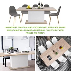 Geniqua Extensible Dining Table 4-8P Seat Wooden Top Kitchen Island Meal Desk Home Office Restaurant Furniture