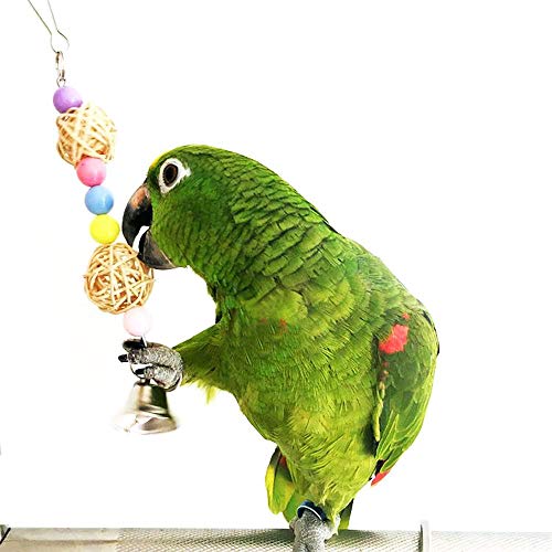 5 Pcs Bird Parrot Swing Toys - Hanging Bell Pet Bird Cage Hammock Climbing Ladder Bird Cage Toys for Budgerigar, Parakeet, Conure, Cockatiel, Mynah, Love Birds, Finches and Other Small to Medium Birds