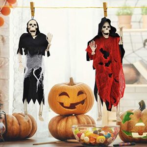 JOYIN 2PCS 16" Scary Halloween Decorations Halloween Skeletons Full Body Poseable Skeleton