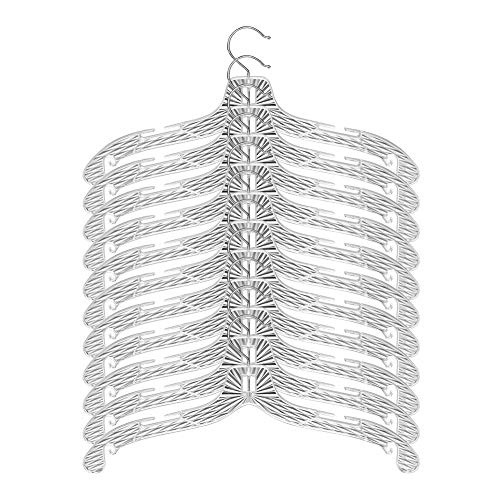 Perfecasa Crystal Clear Plastic Hangers 20pcs, Shirt Hangers with Open Notches, Diamond Cut Pattern 5400 Vics