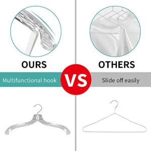 Perfecasa Crystal Clear Plastic Hangers 20pcs, Shirt Hangers with Open Notches, Diamond Cut Pattern 5400 Vics