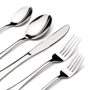 Acnusik Stainless Steel Flatware Service for 8, Utensils Cutlery Including Knife 40-Piece Silverware Set, Silver