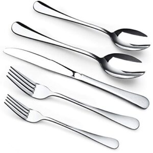 Acnusik Stainless Steel Flatware Service for 8, Utensils Cutlery Including Knife 40-Piece Silverware Set, Silver