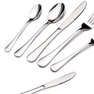 Acnusik Stainless Steel Flatware Service for 8, Utensils Cutlery Including Knife 40-Piece Silverware Set, Silver