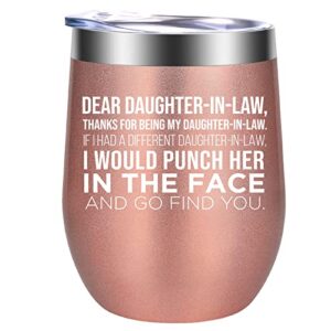 gspy wine tumbler - daughter in law gifts - dear daughter in law mug - funny birthday, mothers day gifts for daughter in law - daughter in law gift, future daughter in law gifts from mother in law
