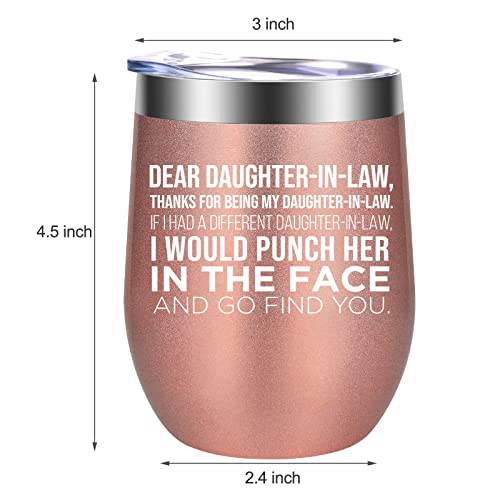 GSPY Wine Tumbler - Daughter in Law Gifts - Dear Daughter in Law Mug - Funny Birthday, Mothers Day Gifts for Daughter in Law - Daughter in Law Gift, Future Daughter in Law Gifts from Mother in Law