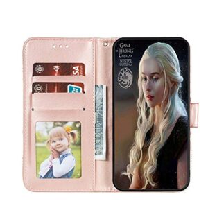 LEMAXELERS for Redmi Note 9 Pro Case Flip Premium Wallet Case PU Leather Mandala Embossed Shockproof Cover with Kickstand Card Holder Cover for Xiaomi Redmi Note 9 Pro Max Mandala Rose Gold LD