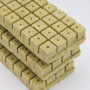 BIOMAND 1.2” Rockwool Starter Plugs for Hydroponics, Rockwool Grow Cubes, 3 Sheets of 36 Plugs, 108 Plugs Total