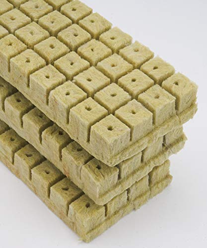 BIOMAND 1.2” Rockwool Starter Plugs for Hydroponics, Rockwool Grow Cubes, 3 Sheets of 36 Plugs, 108 Plugs Total