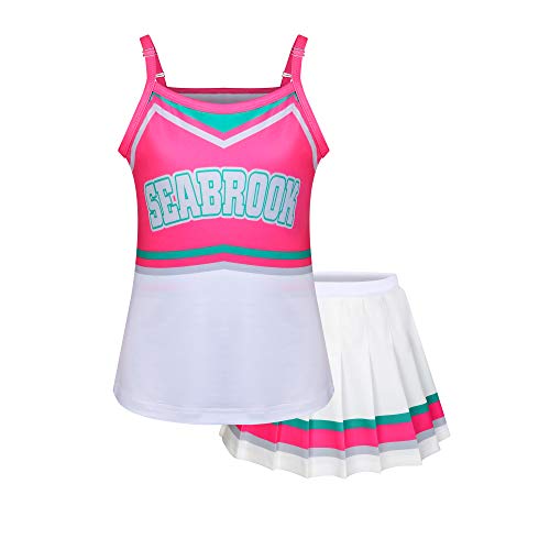 Econbitiry Zombies Cheerleader Costumes for Girls Toddler Cheerleading Outfit Halloween Dress for Party Birthday Rose