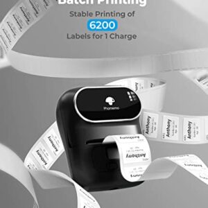 Phomemo Barcode Printer M110 Label Printer, Upgraded Bluetooth Portable Thermal Label Maker for Small Business, Address, Office, Home for Phone; for PC/Mac(USB), with 100pcs Labels, Ebony Black