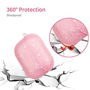 Bling Airpods Pro Case, Cute Glitter Diamond Airpod Pro 3 Case Cover for Girls Women, Rhinestone Protective Case with Keychain, Scratch Proof and Drop Proof for Apple Airpods Pro (Pink)