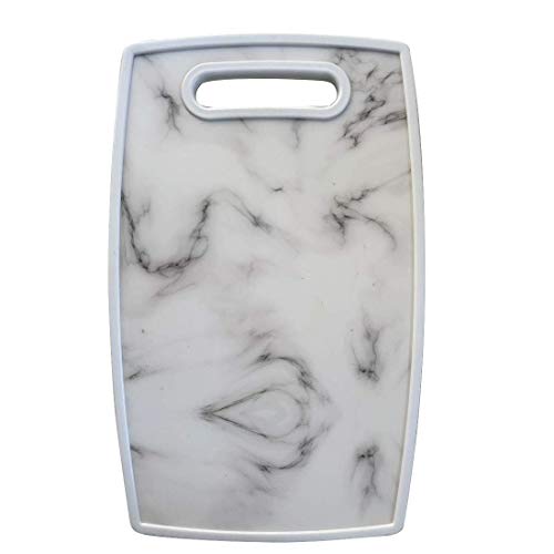 Lily's Home Kitchen Cutting Board (2-Piece Set) with Handles and in Marble Finish. Non-Porous, Dishwasher Safe