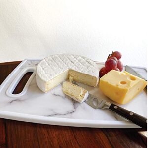 Lily's Home Kitchen Cutting Board (2-Piece Set) with Handles and in Marble Finish. Non-Porous, Dishwasher Safe
