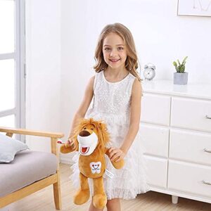 YOUYA DENTAL Tooth Fairy Plush, Oral Health Presentation Doll Puppet Little Lion Tooth Fairy Dental Educational Plush Small Size Doll with Teeth for Kids Chidren Boys Girls