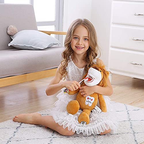 YOUYA DENTAL Tooth Fairy Plush, Oral Health Presentation Doll Puppet Little Lion Tooth Fairy Dental Educational Plush Small Size Doll with Teeth for Kids Chidren Boys Girls