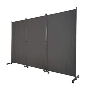 room divider – folding partition privacy screen for school, church, office, classroom, dorm room, kids room, studio, conference - 102" w x 71" inches - freestanding & foldable