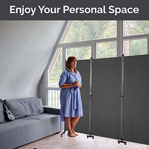 Room Divider – Folding Partition Privacy Screen for School, Church, Office, Classroom, Dorm Room, Kids Room, Studio, Conference - 102" W X 71" Inches - Freestanding & Foldable
