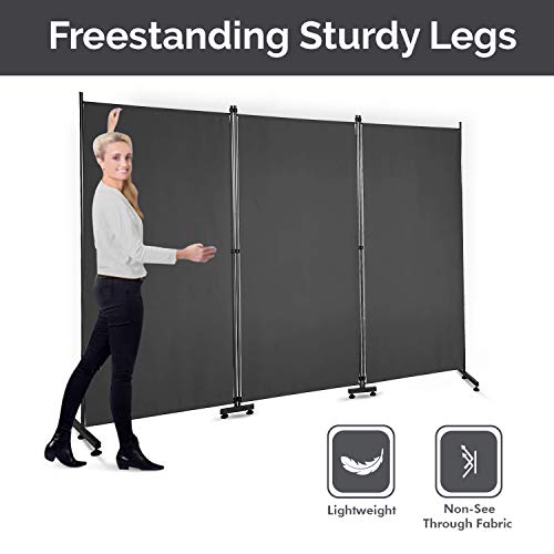 Room Divider – Folding Partition Privacy Screen for School, Church, Office, Classroom, Dorm Room, Kids Room, Studio, Conference - 102" W X 71" Inches - Freestanding & Foldable