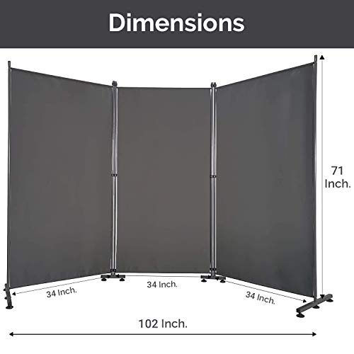 Room Divider – Folding Partition Privacy Screen for School, Church, Office, Classroom, Dorm Room, Kids Room, Studio, Conference - 102" W X 71" Inches - Freestanding & Foldable
