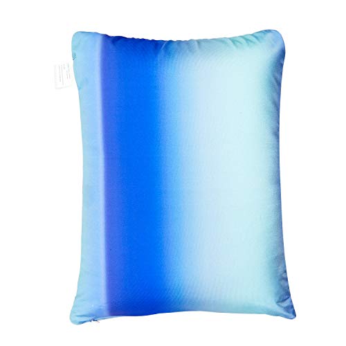 FABSKIY Squishy Neck Microbead Throw Pillow with Removable Cover, 16 and 12Inches Soft Travel Body Bed Pillow Bead Pillow for Kids Adult Chair Sleeping Car Seat (Ocean Blue)