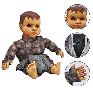JOYIN Sound Activated Haunted Doll, Halloween Baby Doll for Halloween Decorations and Halloween Accessories