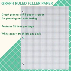 1InTheOffice Binder Graph Paper, 3 Hole Small Graph Paper, 8x10.5 White, 160 Sheets/Pack