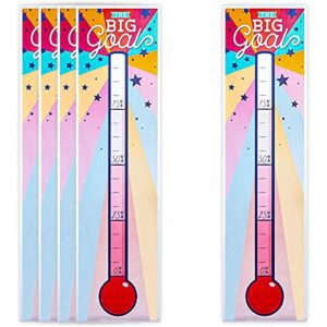 goal setting thermometer incentive charts for kids, classrooms (17 x 63 in, 5 pack)